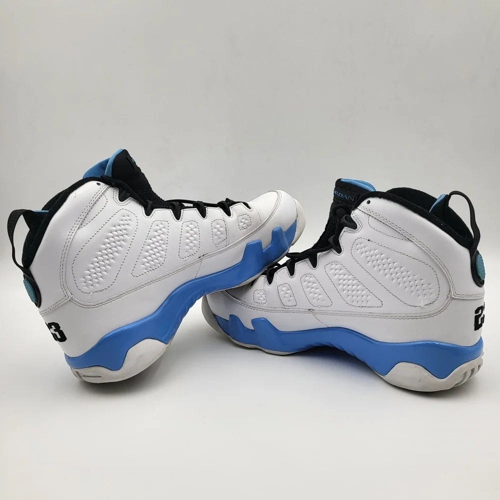 Air Jordan 9 Retro White and Powder Blue Color  High-Top Sneakers Size 7.5 Mens